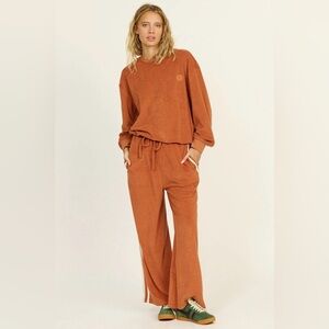 Sisstr Terracotta Palmer Pants Wide Leg Terry Soft